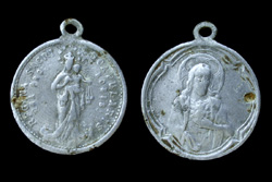 Pendant, Roman Catholic, Pilgrimage Token, Queen of the Sacred Scapular!
